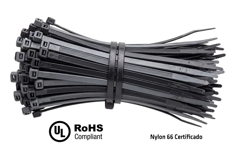 Amarras plásticas de nylon 66 con certificación UL y cumplimiento RoHS