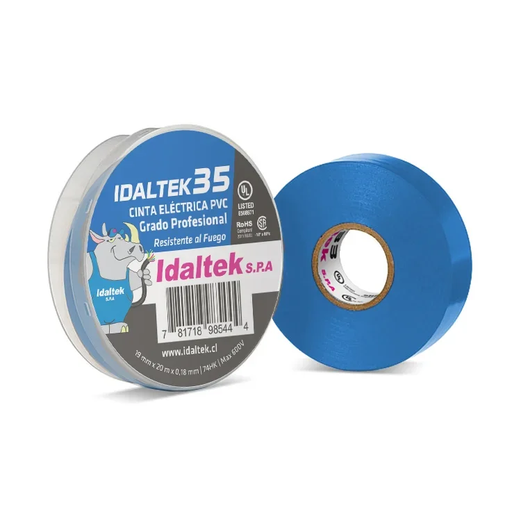 Cinta Aislante Adhesiva PVC Idaltek 35 UL / RoHS Azul