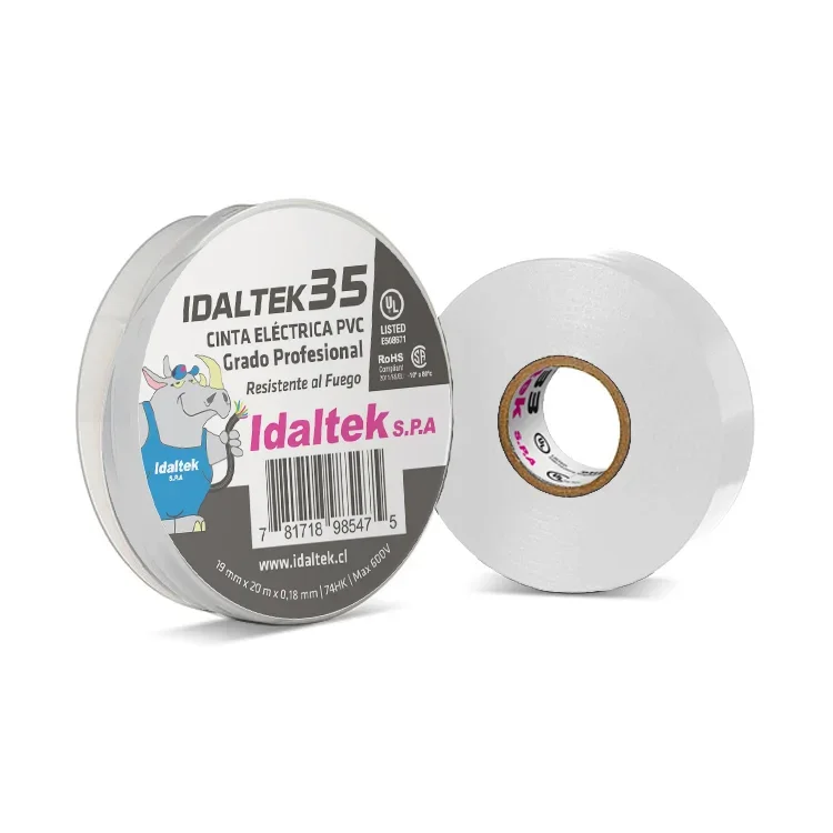 Cinta Aislante Adhesiva PVC Idaltek 35 UL / RoHS Blanco