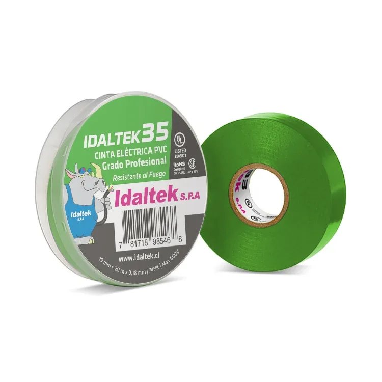 Cinta Aislante Adhesiva PVC Idaltek 35 UL / RoHS Verde